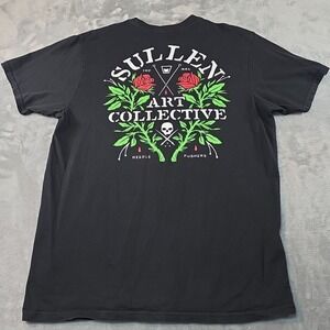 Sullen Men's Pushers Short Sleeve T-shirt Skull and Roses Tattoo Style Tee Men's